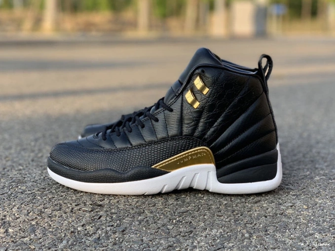 Rep AO6068-007 Black 'Reptile' Retro Gold-White Air 12 Metallic Jordan 0627